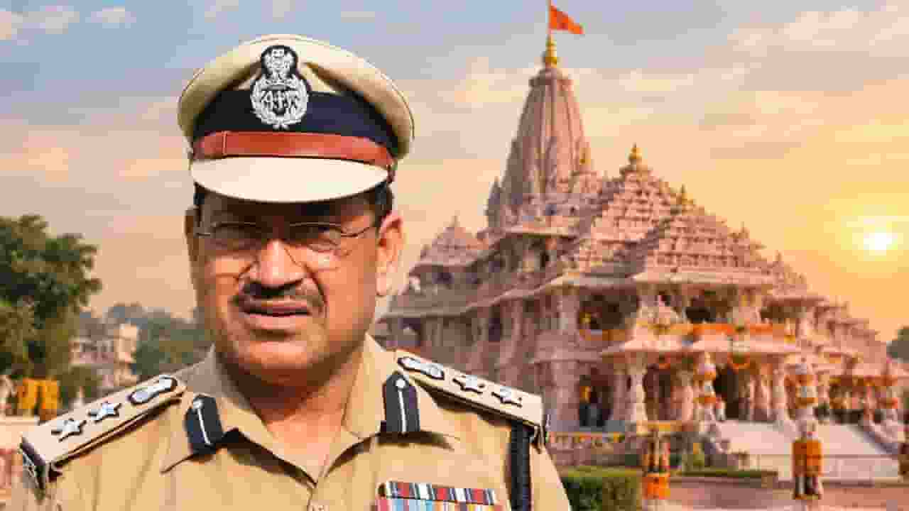 ai generated image or rajesh pandey and ram mandir