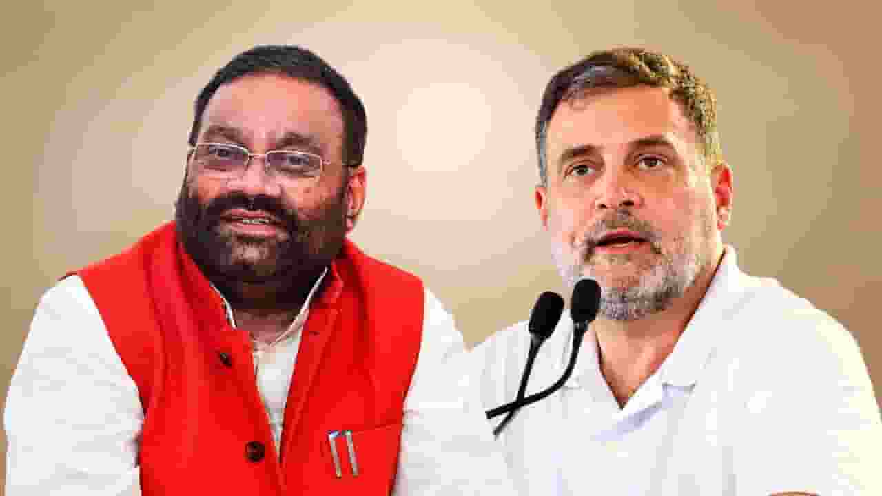 Swami Prasad Maurya and Rahul Gandhi 