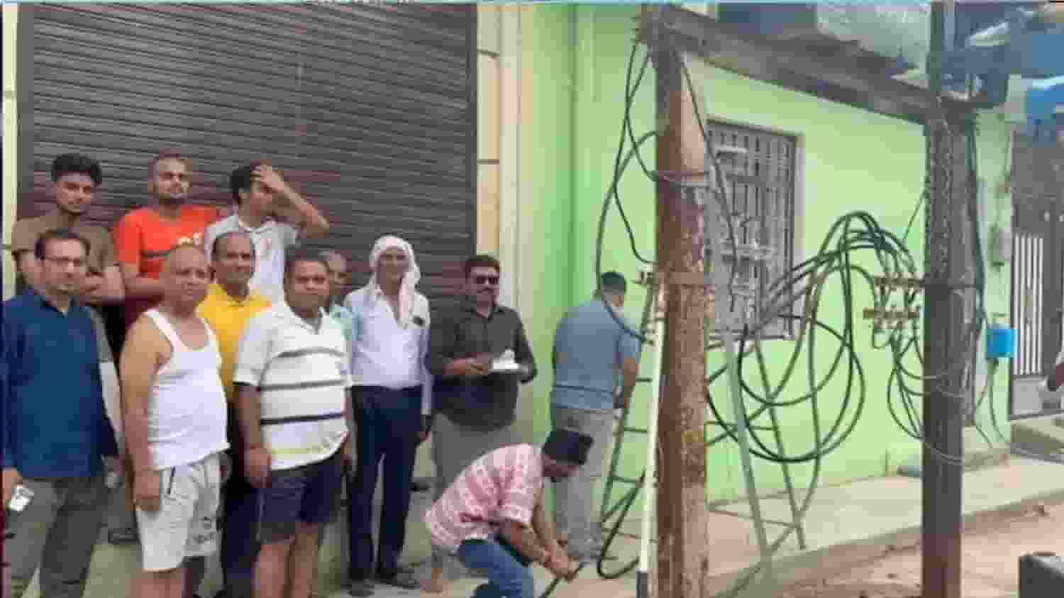 Locals performing puja 