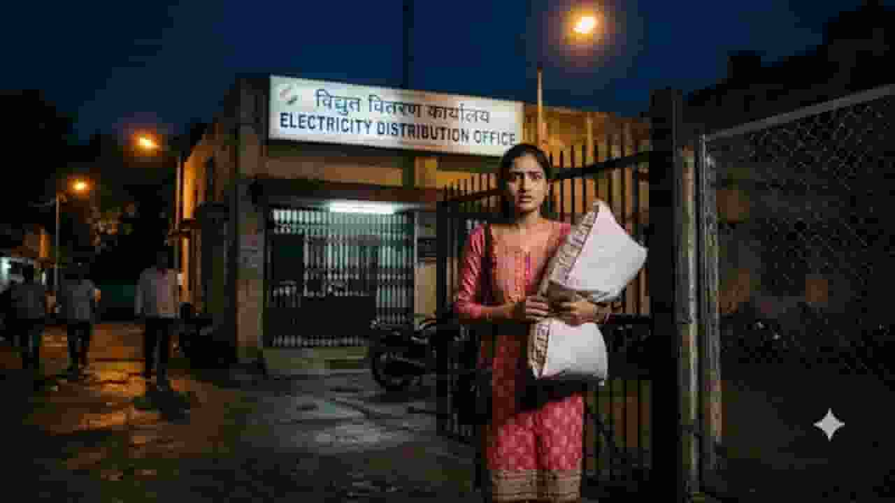  woman reached the electricity department with a pillow