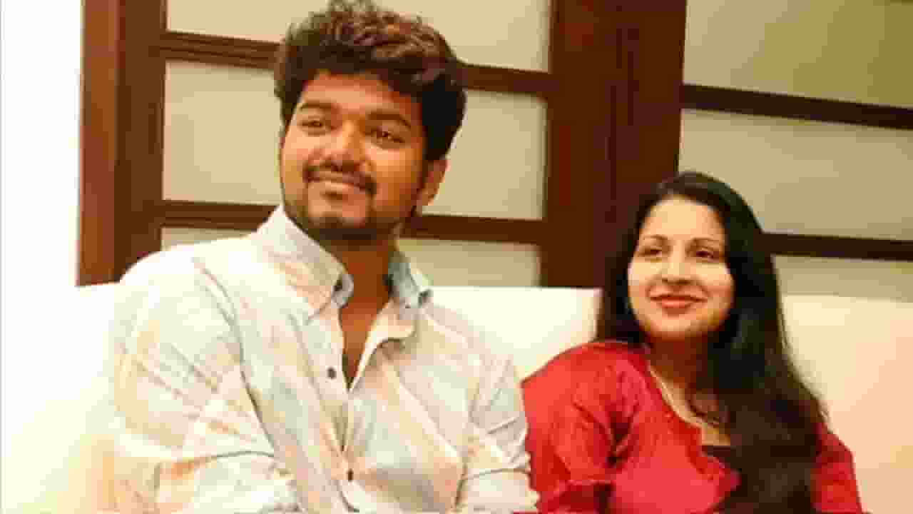 Vijay Thalapathy and his wife Sangeetha