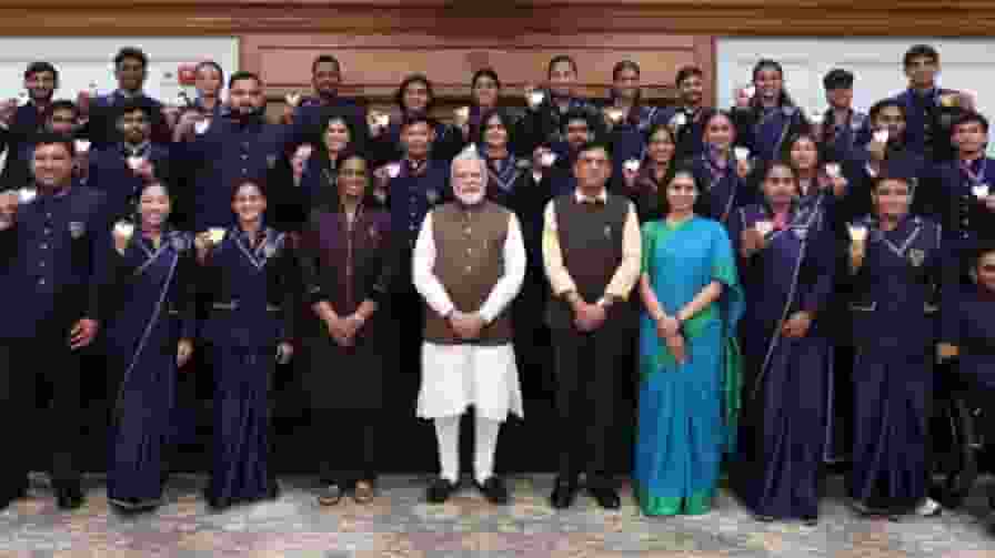 PM Modi commonwealth games medalists