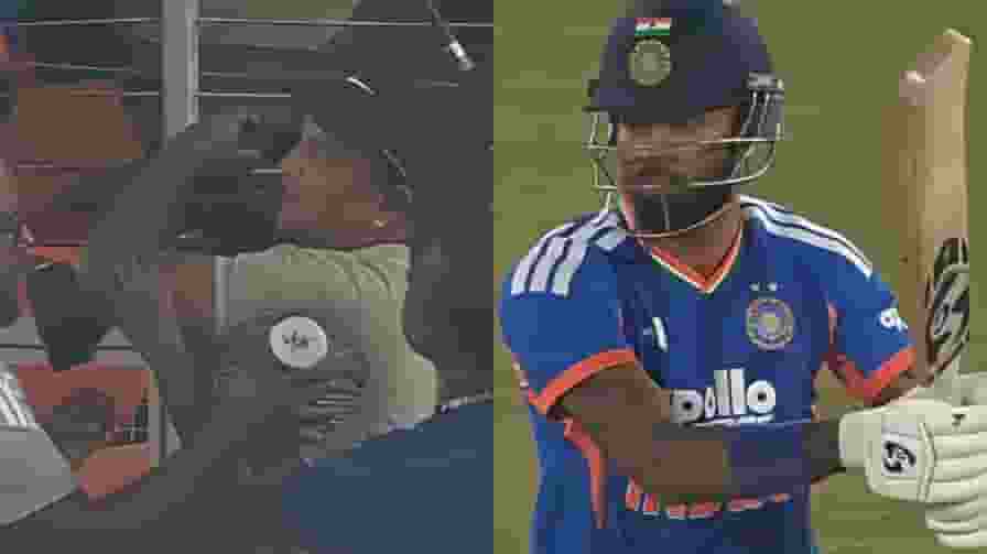 Hardik Pandya shot hits the cameraman