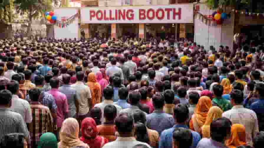 ai generated image of people at polling booth