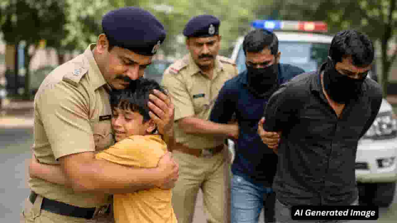 ai generated image of child being rescued
