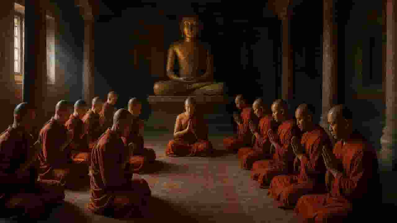 कर्म से निर्वाण तक, ये हैं सनातन और बौद्ध धर्म में समानताएं Image of Buddha Monks