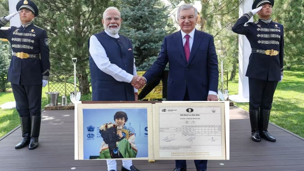 narendra modi with uzbekistan president