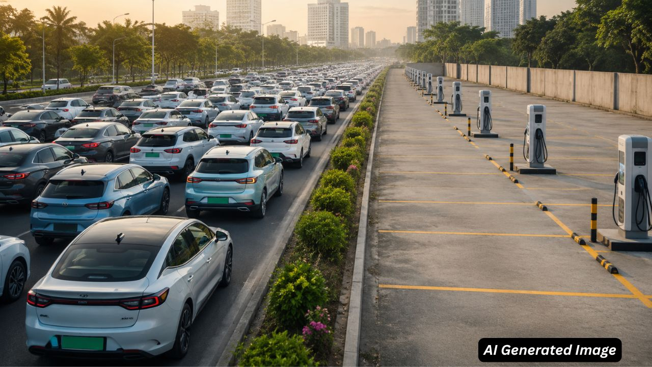 ai generated image of ev cars