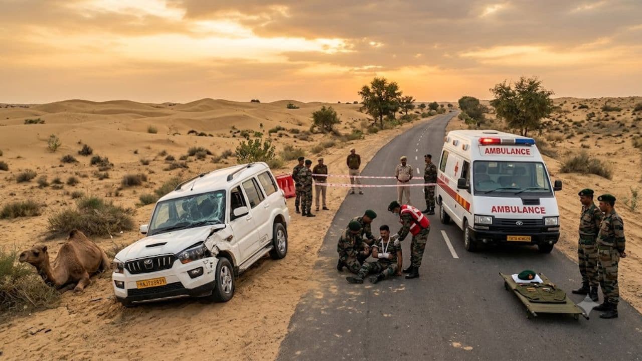 Jaisalmer car camel accident