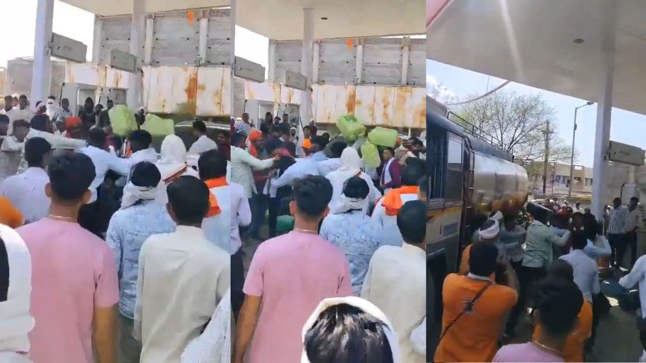 Chaos at Maharashtra petrol pump