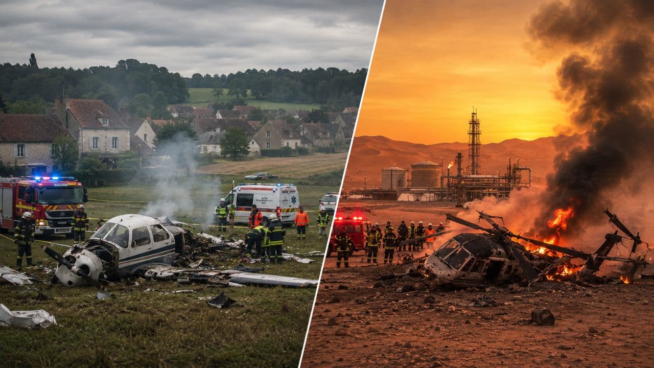 representative image of helicopter and plane crashes