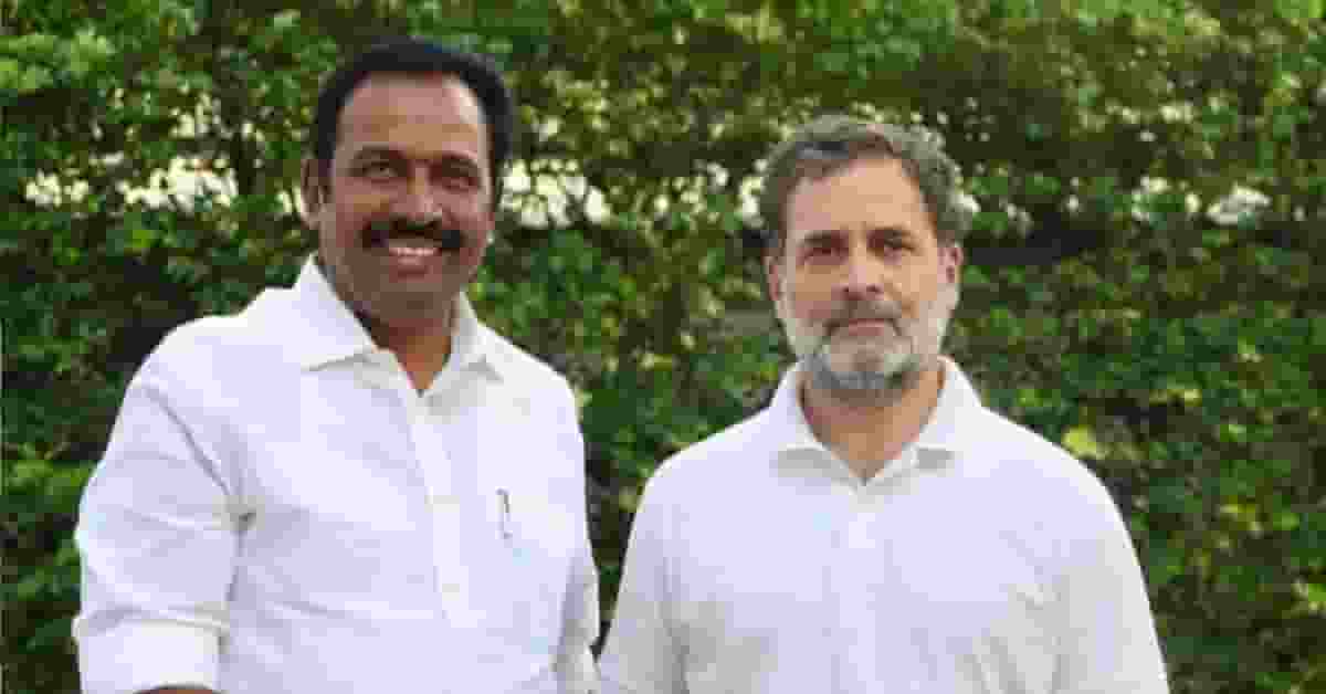 S. Rajesh Kumar with rahul gandhi