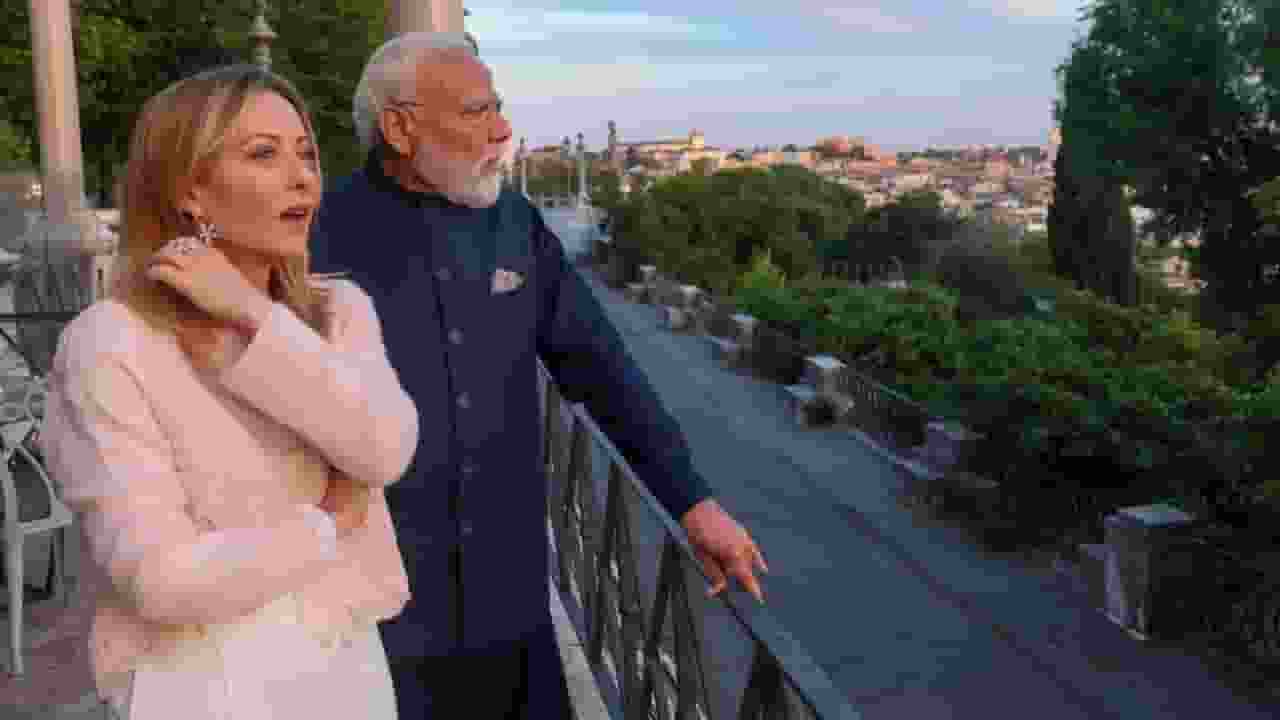 Giorgia Meloni and Narendra Modi