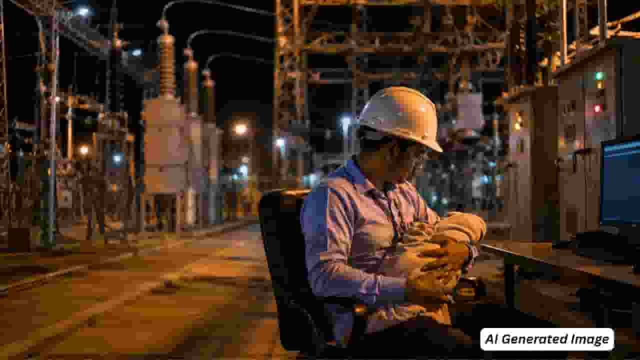 ai generated image of a man working at power house