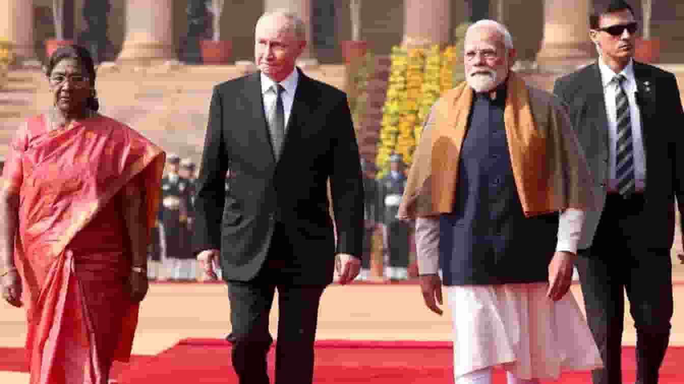 President putin with Indian President and PM
