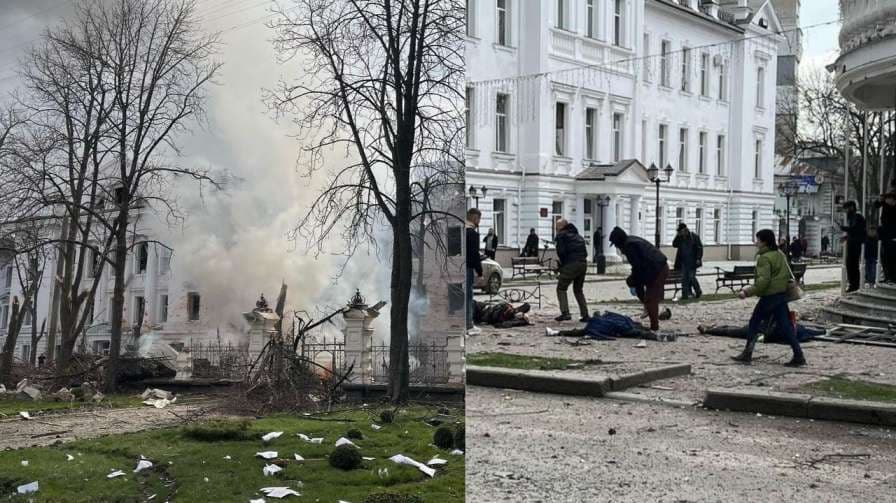 यूक्रेन: श्रद्धांजलि दे रहे थे लोग, रूस ने बम गिरा दिया Russia attack Ukraine city Sumy