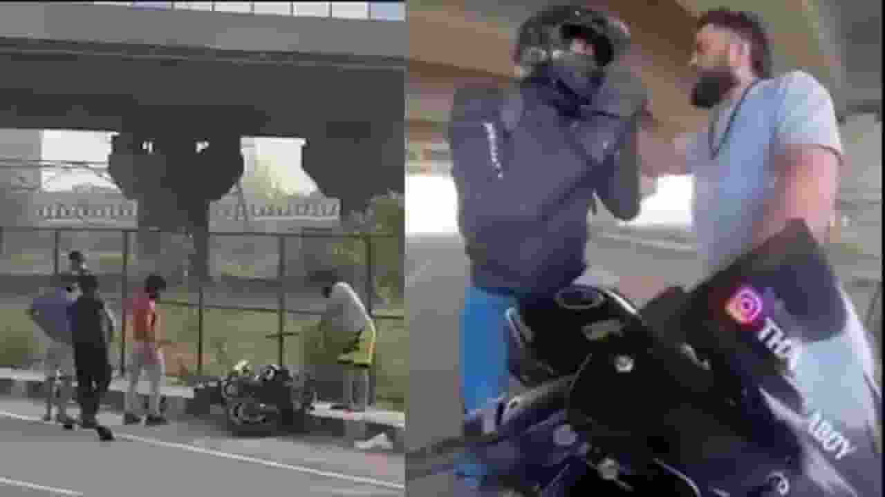 'सॉरी भैया, प्लीज', बैट से पीटा, गाड़ी तोड़ी, लोग देखते रहे Screengrab of viral video । Photo Credit: X