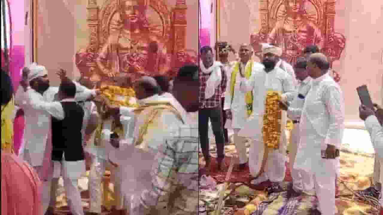 स्वागत में माला पहनाई और बरसा दिए थप्पड़, महेंद्र राजभर का Video वायरल screengrab of video
