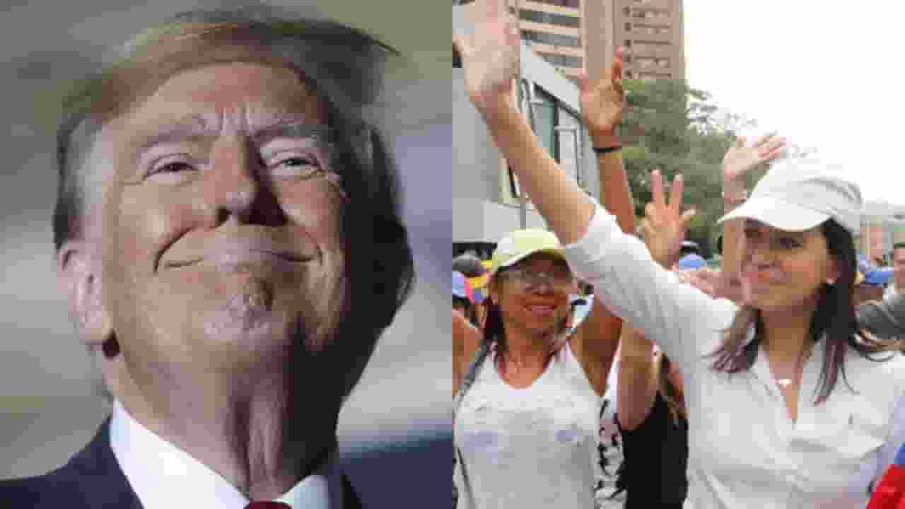 ट्रंप की शुक्रगुजार हैं मचाडो, नोबेल पुरस्कार किया समर्पित maria corina machado । Photo Credit: X/@NobelPrize