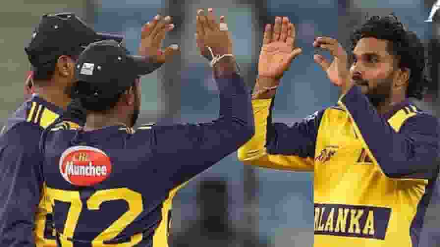 हॉन्ग कॉन्ग से जीतने में श्रीलंका के छूटे पसीने, हसरंगा ने बचाई लाज Wanindu Hasaranga Celebration