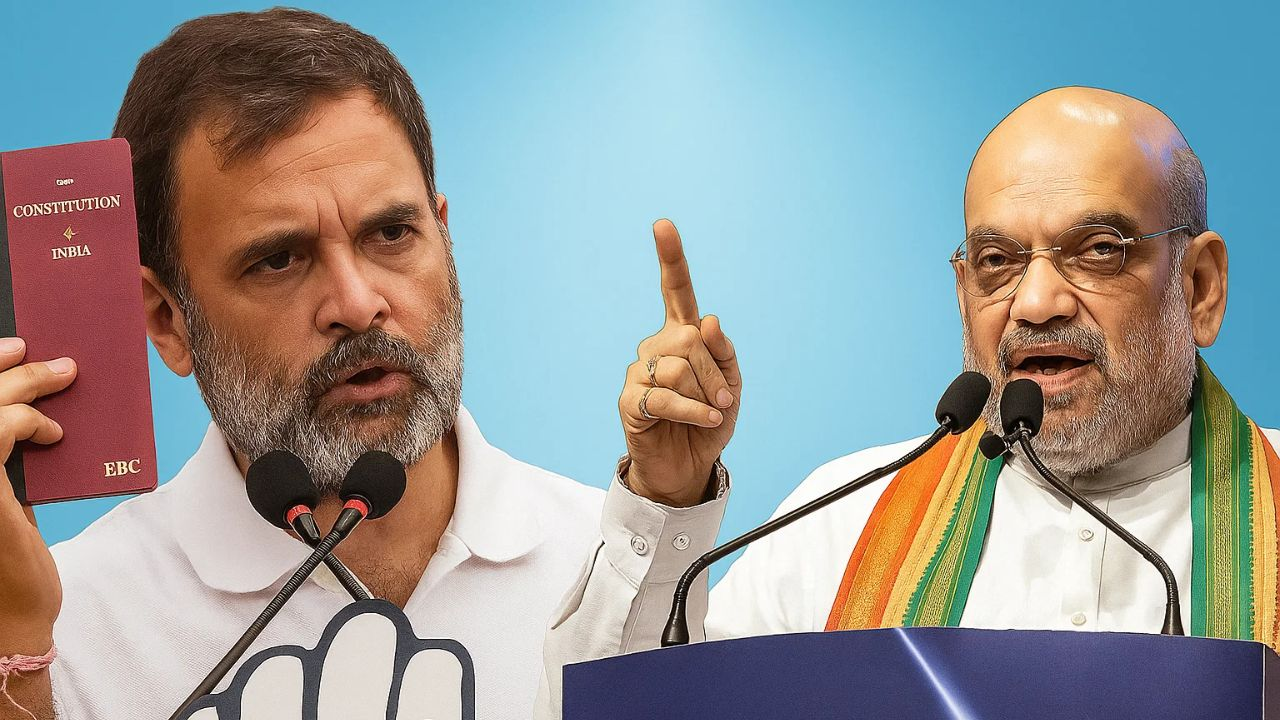इमरजेंसी के 50 साल, कांग्रेस को इतिहास याद दिला रही BJP rahul gandhi and amit shah। Photo Credit: PTI